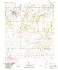 1984 Map of Carnegie, OK, 1985 Print