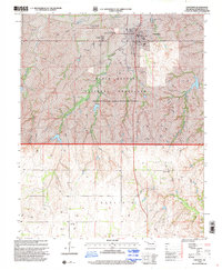 1998 Map of Cheyenne, OK, 2001 Print