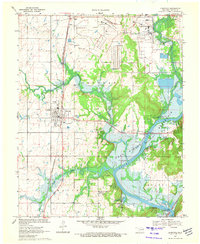 Download a high-resolution, GPS-compatible USGS topo map for Chouteau, OK (1972 edition)