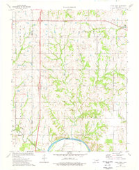 1974 Map of Mulhall, OK, 1977 Print