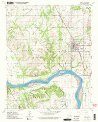 Download a high-resolution, GPS-compatible USGS topo map for Coweta, OK (1982 edition)