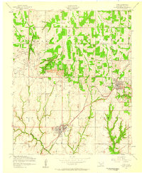 1956 Map of Cement, OK, 1959 Print