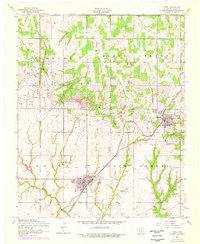 1956 Map of Cement, OK, 1976 Print