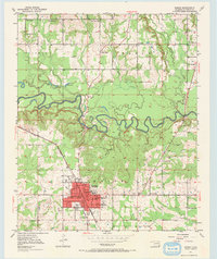 1950 Map of Idabel, OK, 1973 Print