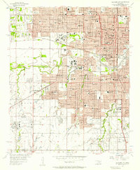 1956 Map of Oklahoma City, OK, 1957 Print