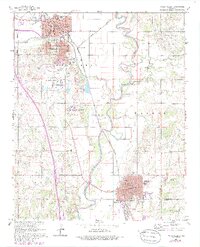 1965 Map of Pauls Valley, 1986 Print