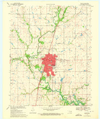 Download a high-resolution, GPS-compatible USGS topo map for Pryor, OK (1972 edition)