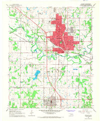 1967 Map of Shawnee, OK, 1968 Print
