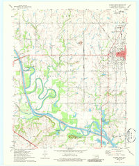 Download a high-resolution, GPS-compatible USGS topo map for Wagoner West, OK (1986 edition)