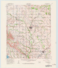 1956 Map of Elgin, OK, 1960 Print