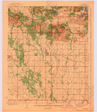 preview thumbnail of historical topo map of Cache, OK in 1942