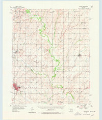 1956 Map of Cordell, 1978 Print