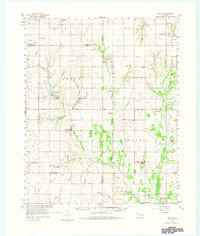 1961 Map of Eakly, OK, 1975 Print