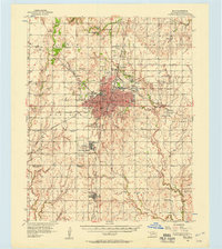 1956 Map of Enid, OK, 1957 Print