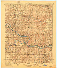 1915 Map of Hominy, 1928 Print