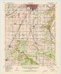 1948 Map of Muskogee, OK, 1972 Print