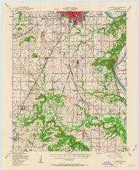 1948 Map of Muskogee, OK, 1963 Print