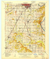 preview thumbnail of historical topo map of Muskogee County, OK in 1950
