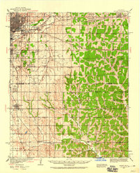 1934 Map of Choctaw, OK, 1959 Print