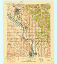 1936 Map of Norman, 1951 Print