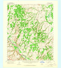 Download a high-resolution, GPS-compatible USGS topo map for Oakwood, OK (1965 edition)