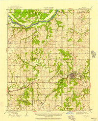 1930 Map of Pawnee, 1958 Print