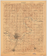 1909 Map of Shawnee, OK, 1930 Print