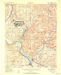 Download a high-resolution, GPS-compatible USGS topo map for Webbers Falls, OK (1950 edition)