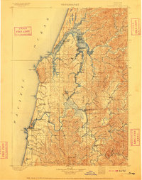 1900 Map of Coos Bay, 1909 Print