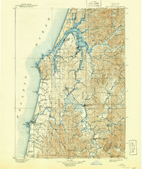 1900 Map of Coos Bay, 1937 Print