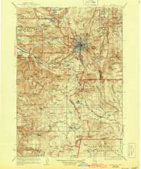 1927 Map of Mount Hood, 1944 Print