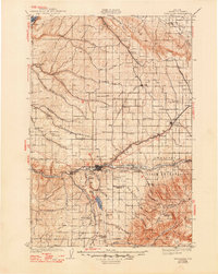 1935 Map of Adams, OR, 1948 Print