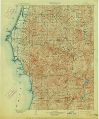 1903 Map of Port Orford, OR, 1914 Print