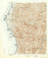 1903 Map of Port Orford, OR, 1934 Print