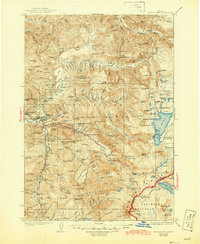 1925 Map of Waldo Lake, 1944 Print