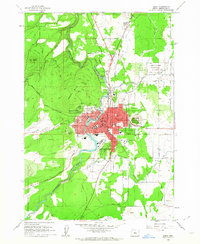preview thumbnail of historical topo map of Bend, Deschutes County, OR in 1962