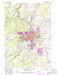 preview thumbnail of historical topo map of Bend, OR in 1962