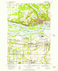 1954 Map of Troutdale, OR, 1957 Print