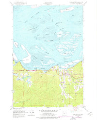 Download a high-resolution, GPS-compatible USGS topo map for Cathlamet Bay, OR (1977 edition)