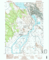 Download a high-resolution, GPS-compatible USGS topo map for Klamath Falls, OR (1985 edition)