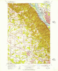 preview thumbnail of historical topo map of Multnomah County, OR in 1954