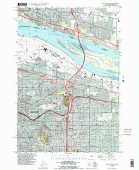 preview thumbnail of historical topo map of Multnomah County, OR in 1990