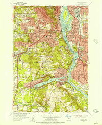 1954 Map of Lake Oswego, OR, 1957 Print