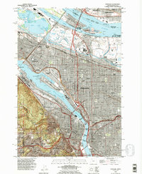 Download a high-resolution, GPS-compatible USGS topo map for Portland, OR (1995 edition)