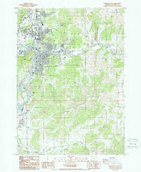 Download a high-resolution, GPS-compatible USGS topo map for Roseburg East, OR (1987 edition)