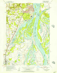 1954 Map of St. Helens, OR, 1957 Print