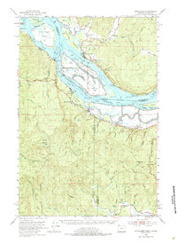 1953 Map of Cathlamet, WA, 1984 Print