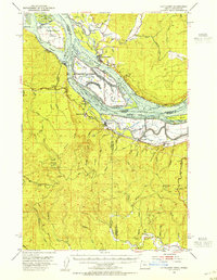 1953 Map of Cathlamet, WA, 1955 Print