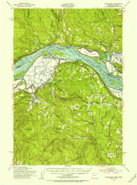 1952 Map of Clatskanie, OR, 1954 Print