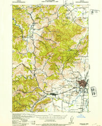 1942 Map of Corvallis, 1953 Print